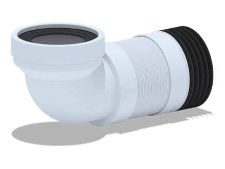 Удлинитель гибкий для унитаза,угол 90гр.280-550мм