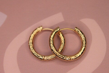 Швензы кольца 24 мм фактурные позолота