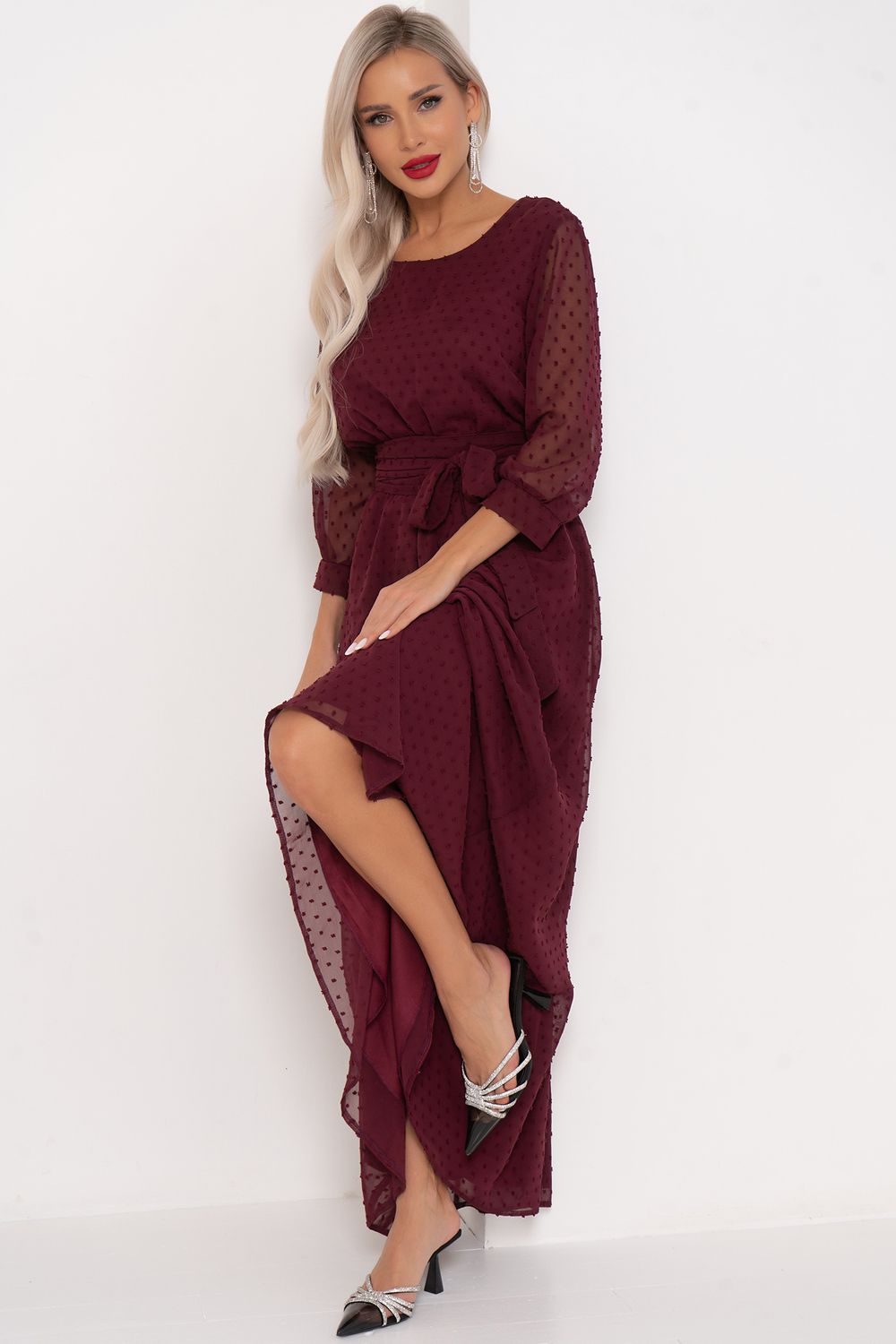 Платье Гретта (винный) Р11-1234/2 Nikol