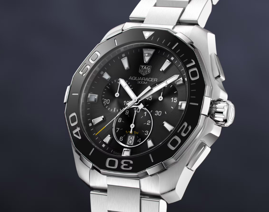 Tag Heuer CAY111A.BA0927 мужские часы с хронографом  AQUARACER темный фон