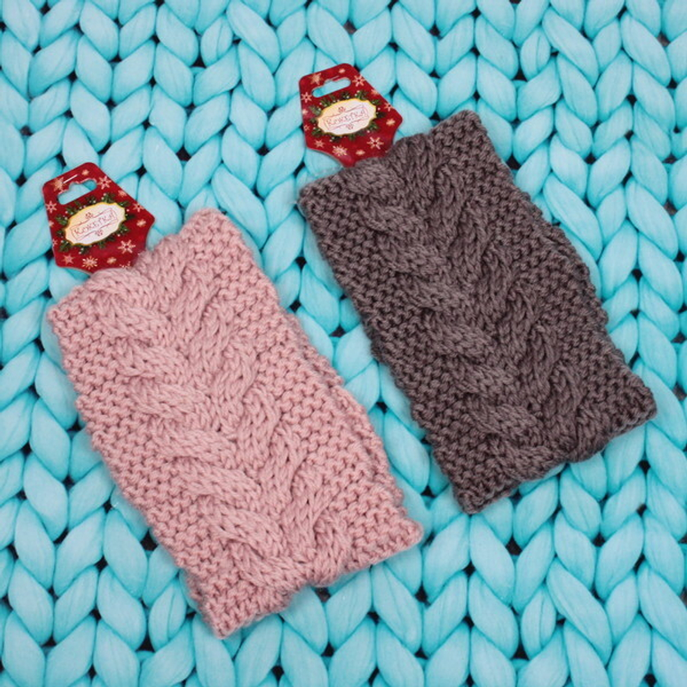 Повязка на голову теплая «Winter city - Коса, микс 6 цветов, 10*20см (Подвес Кокетка - Зима)