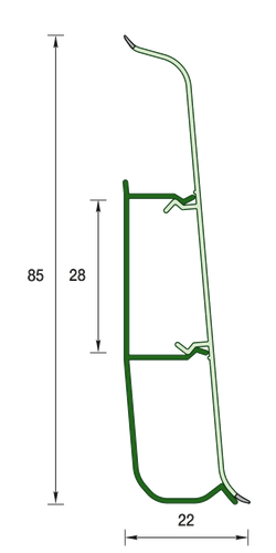 Плинтус напольный Deconika 303 Венге темный, 2200x23x85 мм