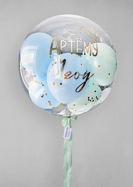 Баблс 36" 70 см наполнение конфетти + шарики