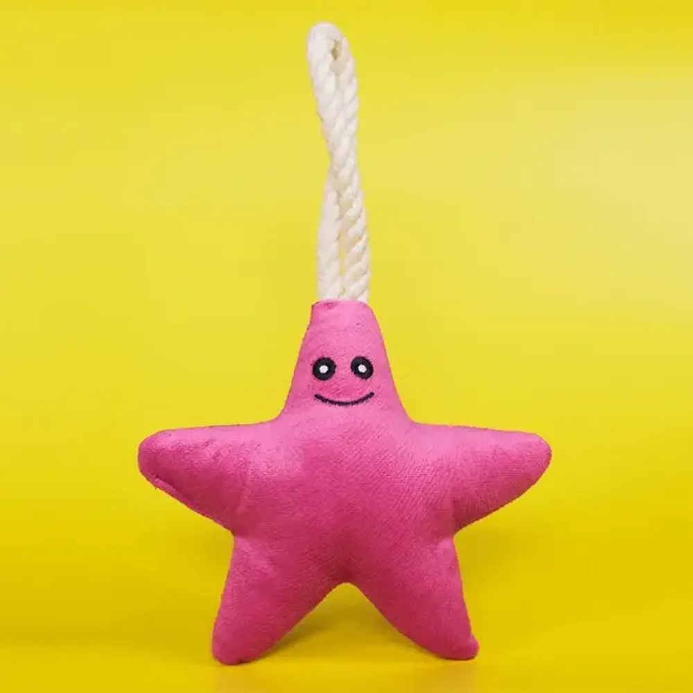 Игрушка Mr.Kranch для собак мелких и средних пород Звездочка с канатом и пищалкой 26х16х5см, нежно-розовая Игрушка Mr.Kranch для собак мелких и средних пород Звездочка с канатом и пищалкой 26х16х5см, нежно-розовая