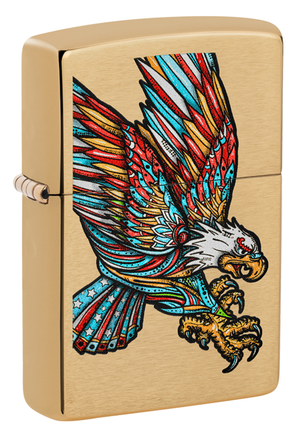 Легендарная классическая американская бензиновая широкая зажигалка ZIPPO Tatto Eagle Design 49667 в подарочной коробке
