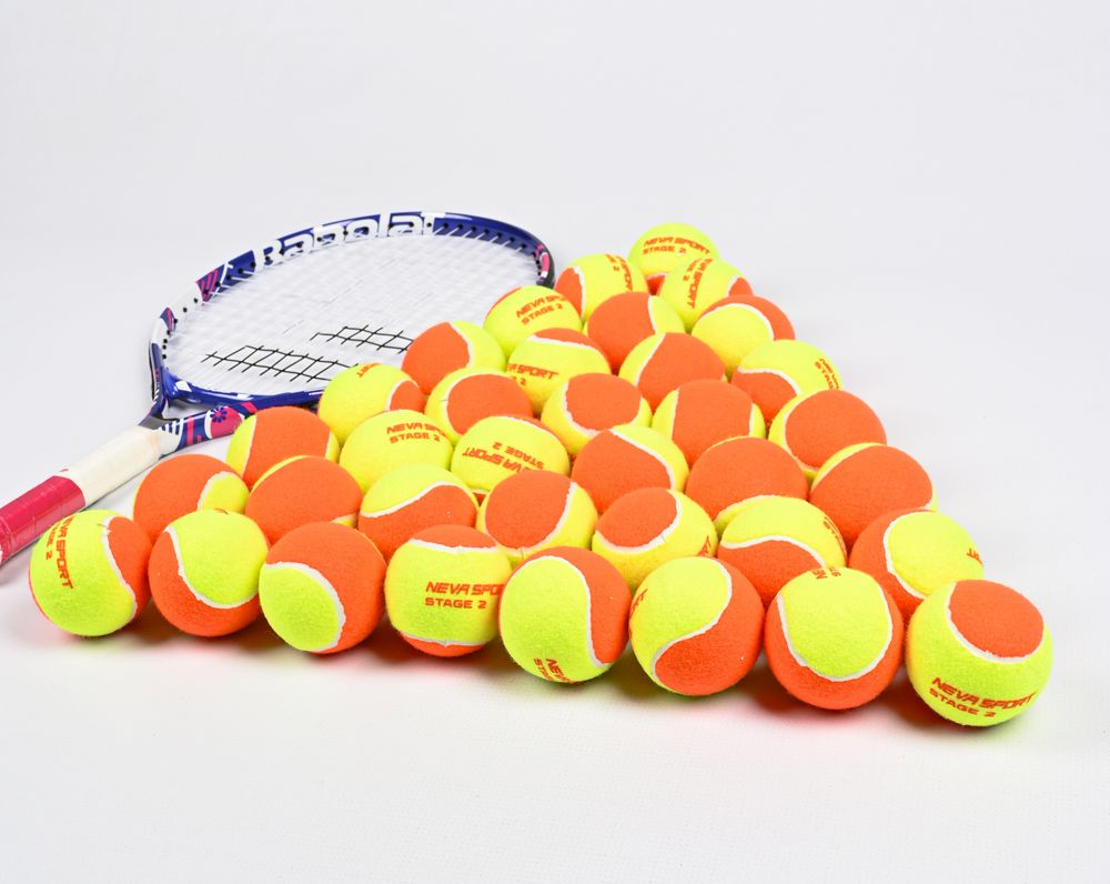 Детские теннисные мячи NEVA SPORT Orange (36 мячей в пакете)