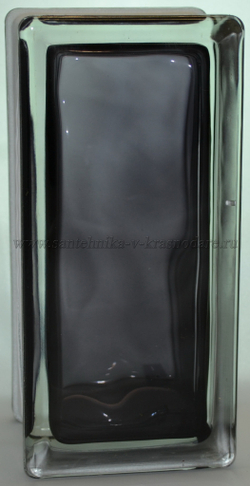 Купить Стеклоблок половинка черный окрашенный изнутри Vitrablok 19х9х8см.