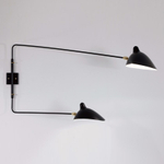 Wall design lamp AP2BD Two Arms by Serge Mouille (Black)