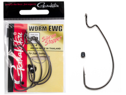 Крючки офсетные Gamakatsu WORM EWG HOOKS SIL STOPPER BLACK №5/0, 4шт.