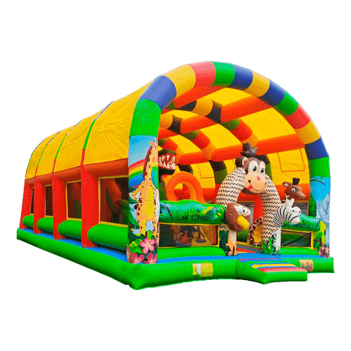 Коммерческий надувной батут с крышей «Страна Сафария 2» 10*8*6 м