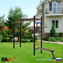 Уличная шведская стенка Sv Sport рукоход У5461 (Брусья/Скамья/Кронш бокс)