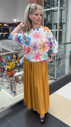 Итальянский трикотажный джемпер-блузон "ириска"