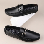 PLAY COBBLER Cow Split Leather Gommino Loafers Men"s Black