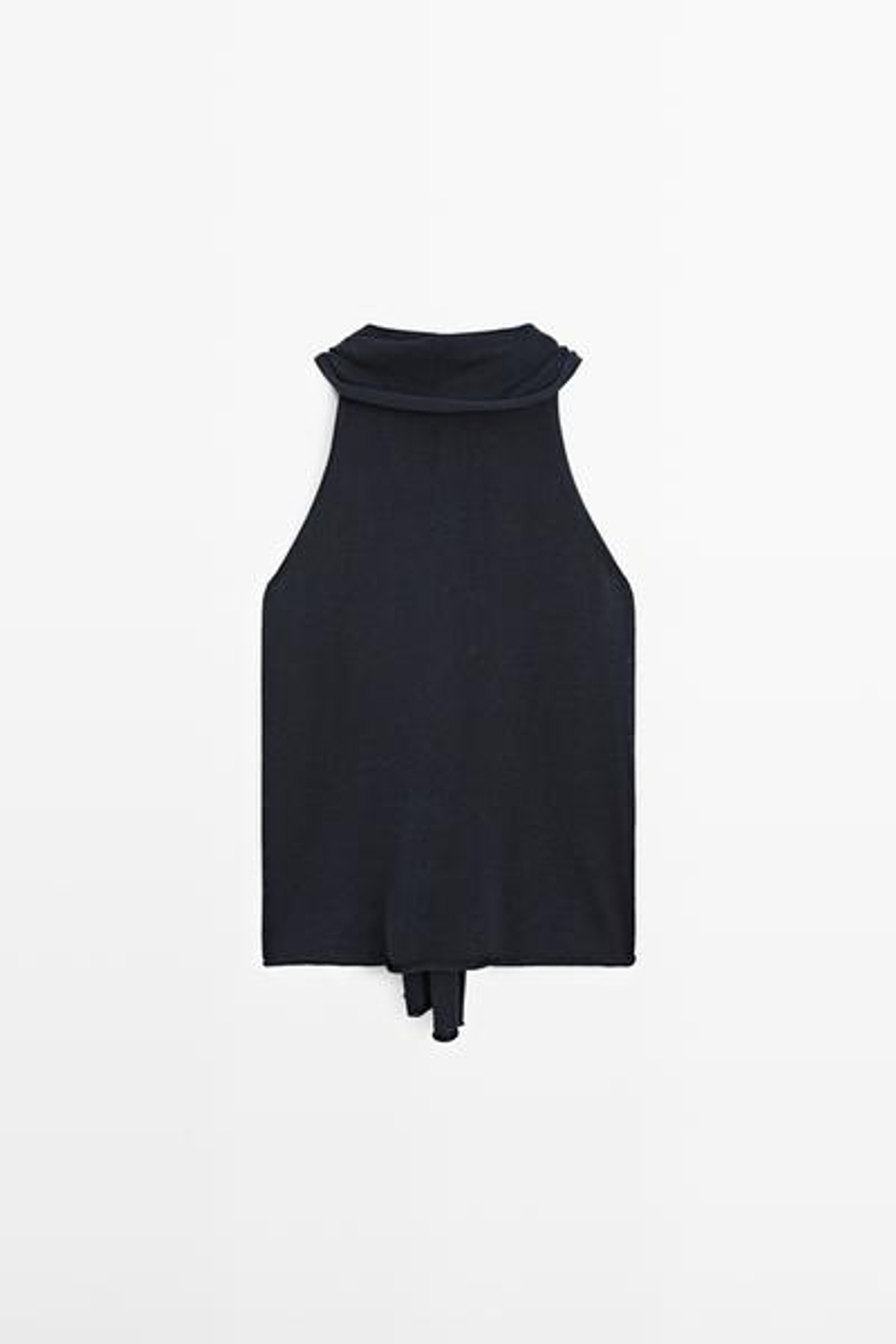 Massimo Dutti Свободный топ с завязками на шее, темно-синий