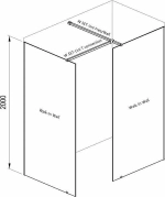 Душевое ограждение Ravak WALK-IN DOUBLE WALL 210x80 черный/Transparent
