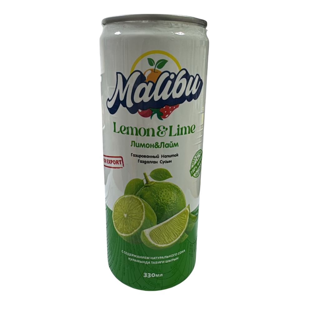 Сок газированый фруктовый Malibu Лимон и Лайм 330 мл