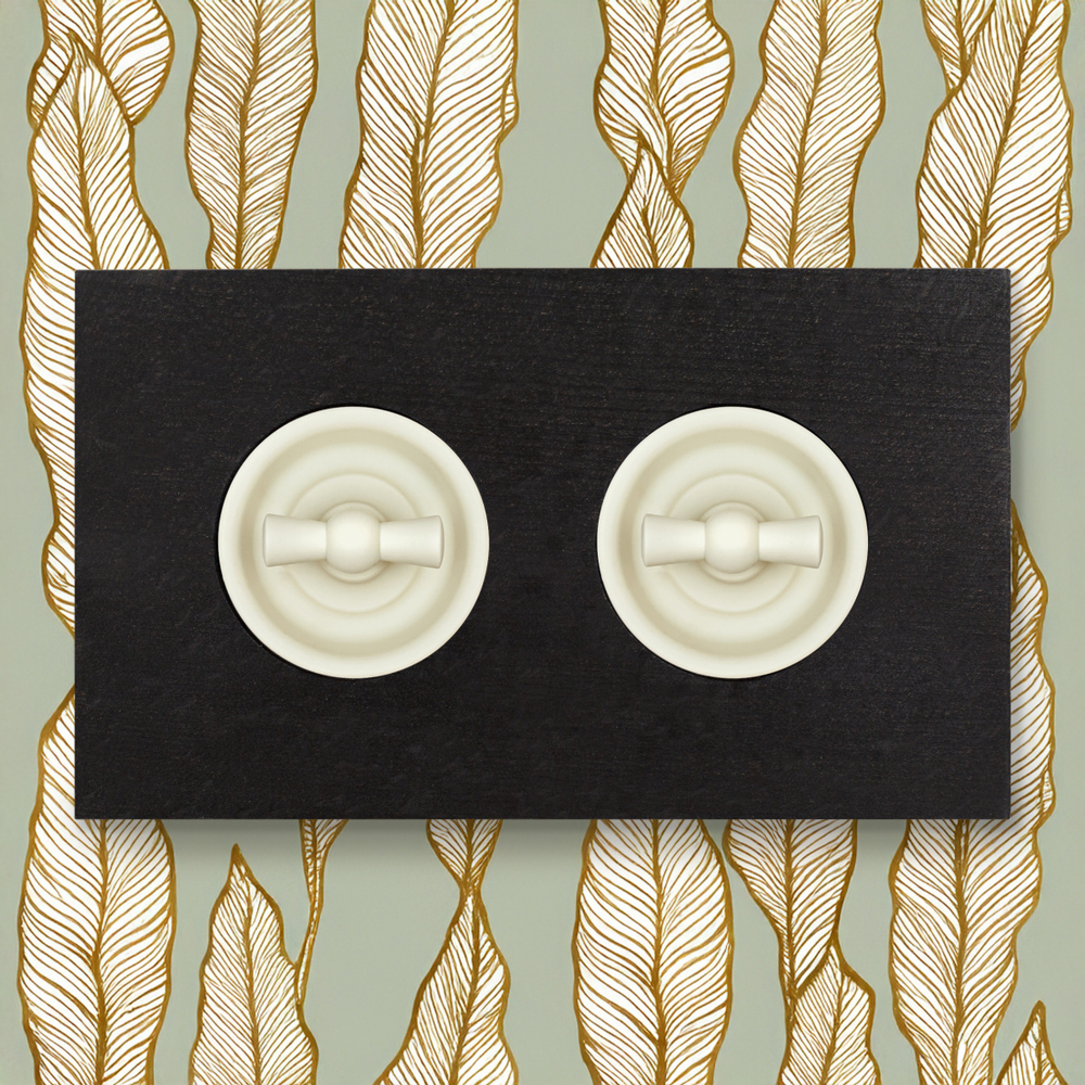 Рамка 2-х постовая, скрытый монтаж, Шедель Форест, дерево, цвет Угольно-черный BF7-620-119