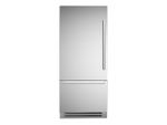 Встраиваемый холодильник/морозильник Bertazzoni со стальными фасадами, петли слева, шириной 90 см Нержавеющая сталь
