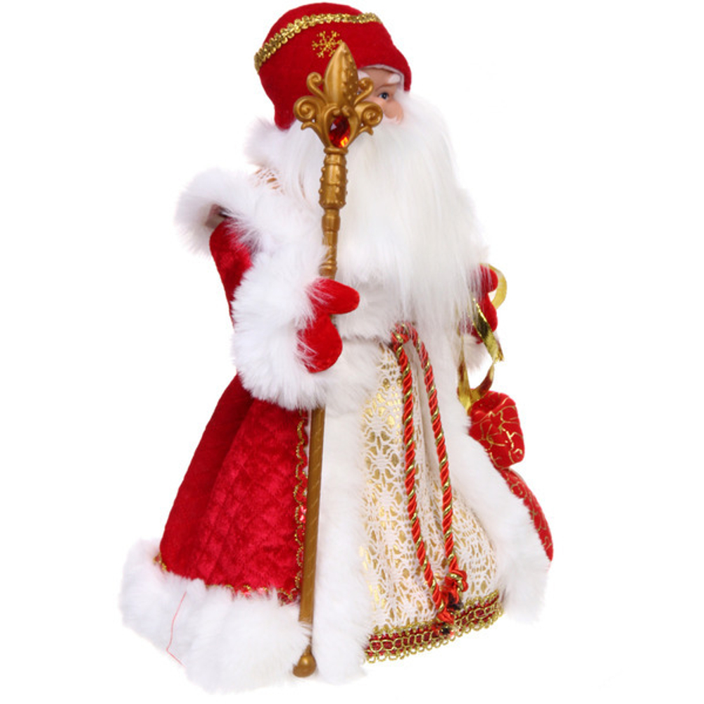 Дед Мороз «Роскошный наряд» 40 см в красной шубке