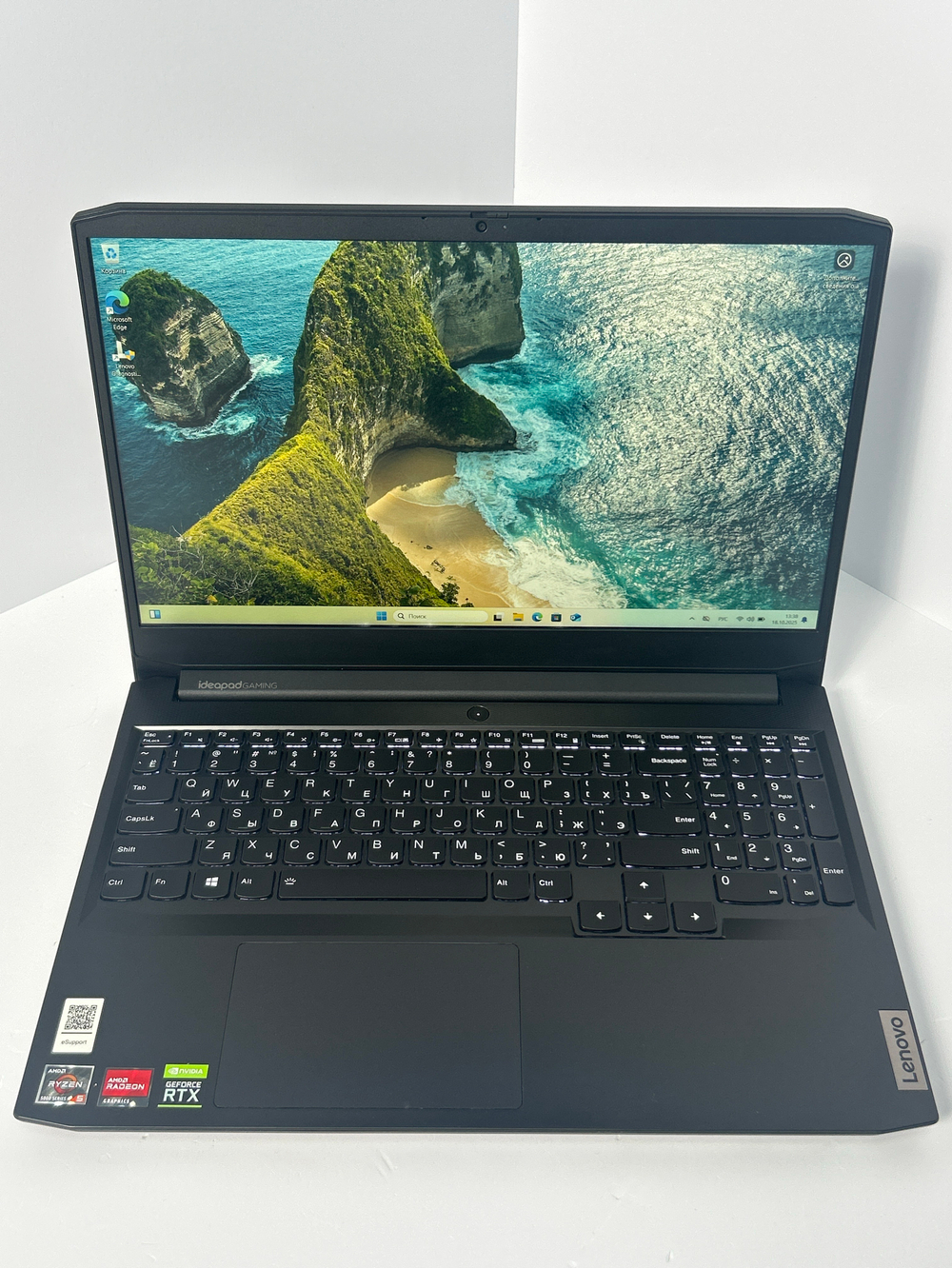 Ноутбук Lenovo IdeaPad Gaming 3 15ACH6 (82K201AFRK) 15.6"/AMD Ryzen 5 5600H/RAM 8 GB/SSD 512 GB/NVIDIA GeForce RTX 3050 Ti/1920x1080/IPS/Windows 11/Подсветка кл-ры: LED/Черный. Состояние: C1