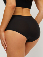 Гладкие бесшовные высокие трусики (Размер: S) (Цвет: черный)