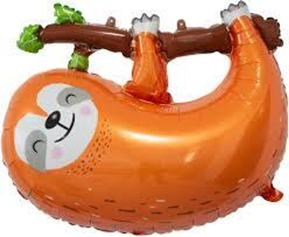 Шар (31""/79 см) Фигура, Ленивец на ветке, 1 шт. В199