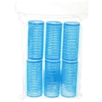 Бигуди липучки, 6шт., однотонные, цвет голубой, d-2,5см