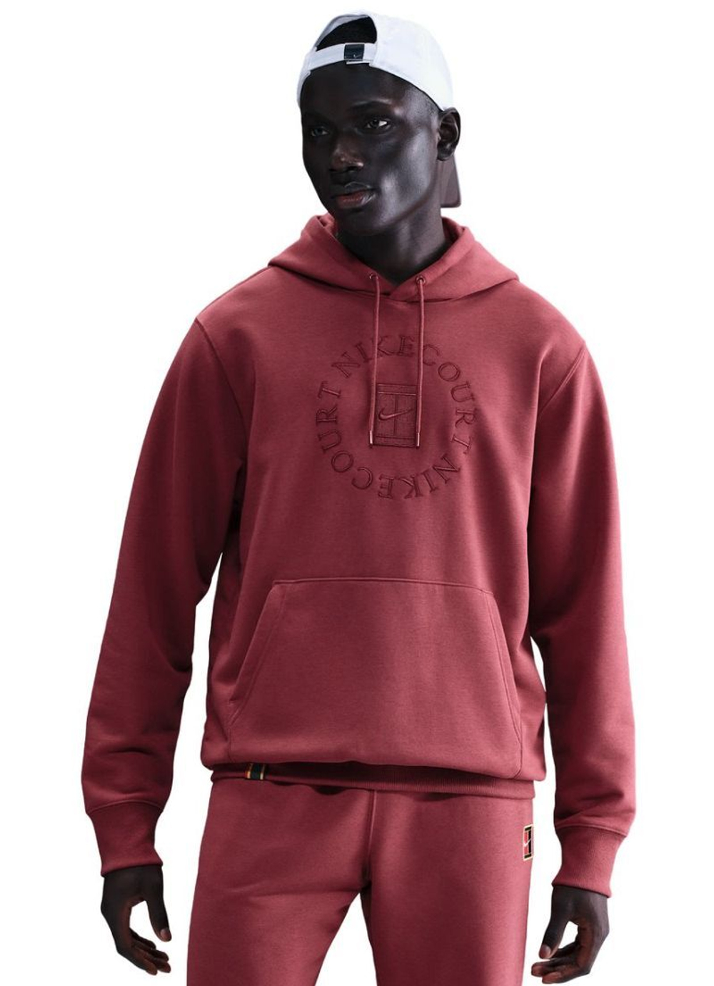 Мужская теннисная кофта Nike Court Heritage French Terry Tennis Pullover - cedar/team red