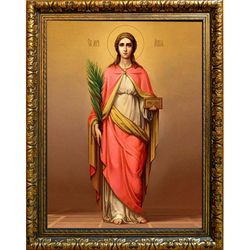 Лукия Сиракузская дева мученица. Икона на холсте.