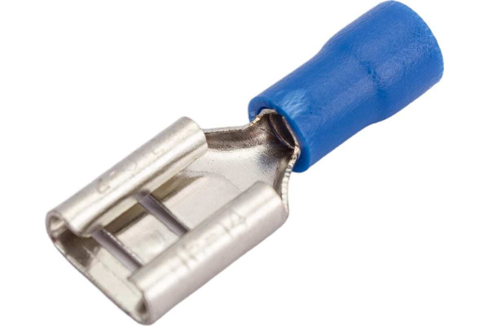 Плоская изолированная клемма REXANT, гнездо 9 мм, 1.5-2.5 кв.мм, 100 шт 08-0434