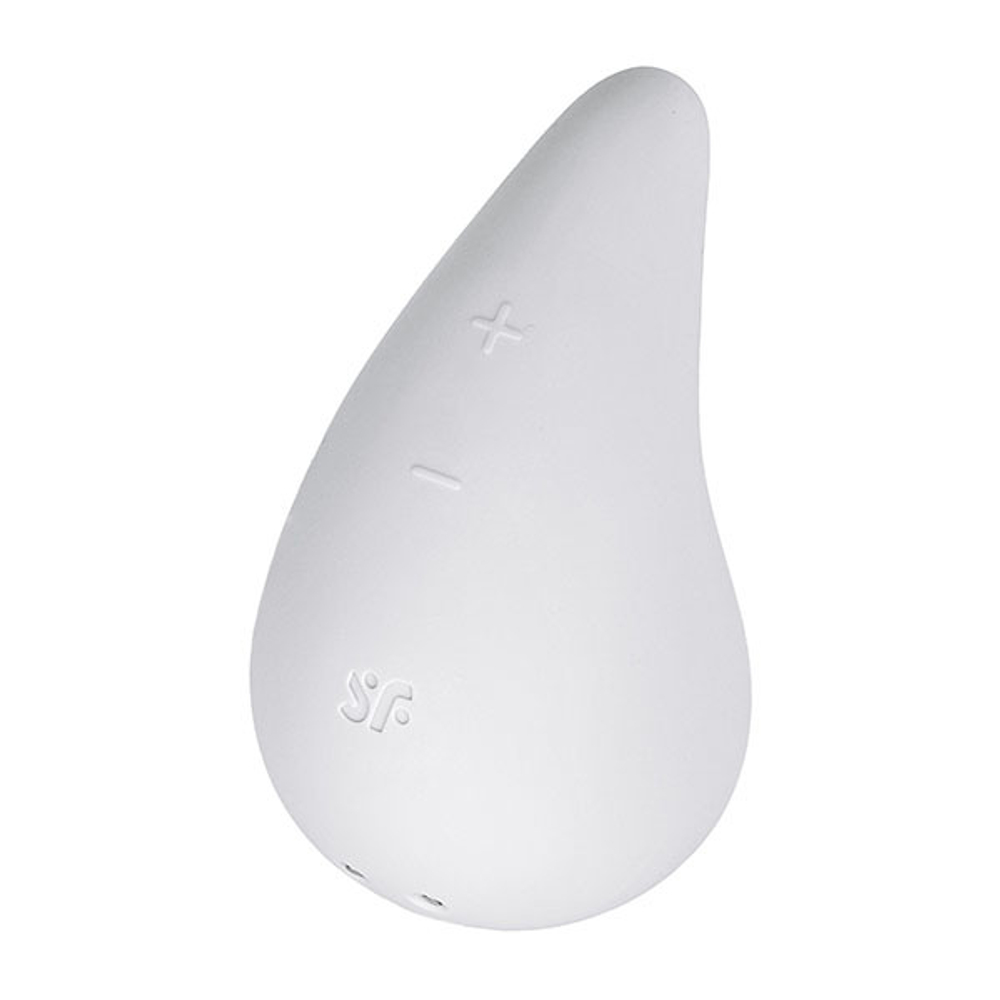 Белый вибромассажер в форме капли 8,1см Satisfyer Dew Drop