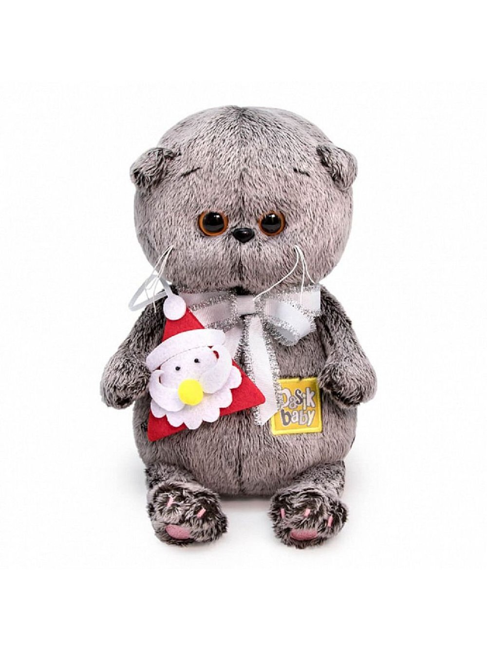Мягкая игрушка Басик BABY с игрушкой Дед Мороз 20см, в коробке