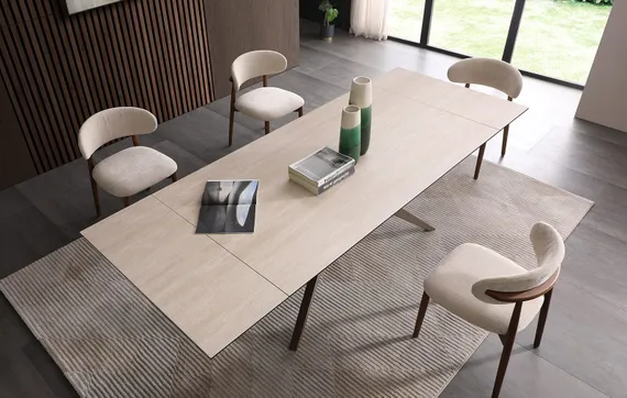 Стул Ando бежевый, ножки орех