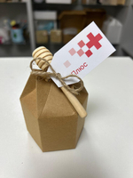 Брендированная баночка с медом в коробочке с биркой, 140 грамм