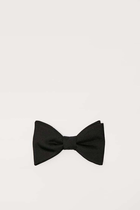 ZARA ШЕЛКОВЫЙ ГАЛСТУК-БАБОЧКА, ЧЕРНЫЙ