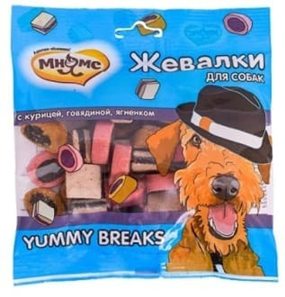 Мнямс лакомство для собак &quot;Жевалки YUMMY BREAKS&quot; с курицей, говядиной и ягненком