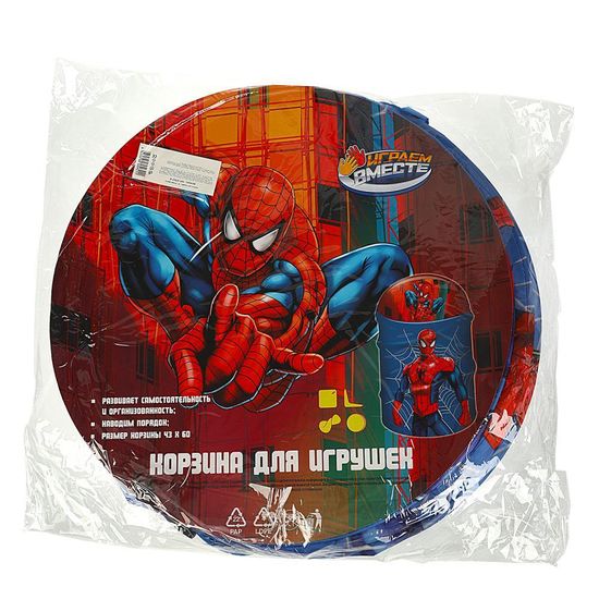 Корзина для игрушек человек-паук 43*60см ИГРАЕМ ВМЕСТЕ