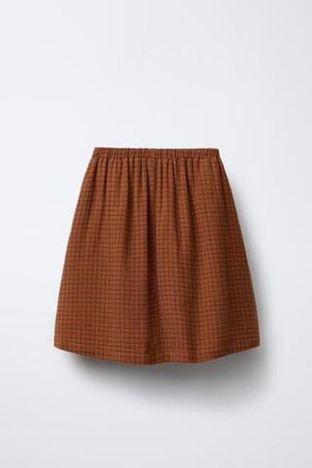 ZARA ЮБКА МИДИ В КЛЕТКУ, КАРАМЕЛЬНЫЙ