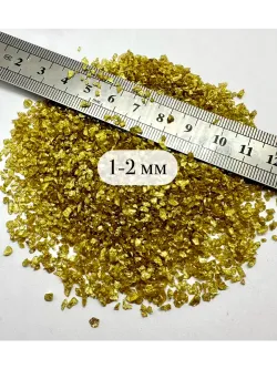 СТЕКЛЯННАЯ КРОШКА БЛЕСТЯЩАЯ ЗОЛОТИСТО-ЖЕЛТАЯ