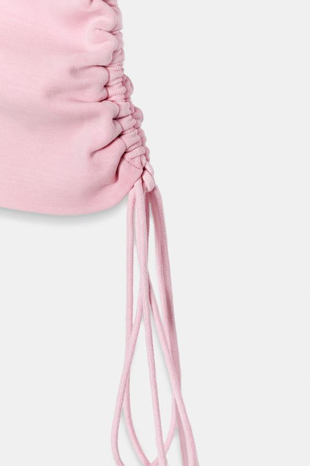 ZARA ТОП ИЗ ФЛАМЕ С ПОЯСОМ, РОЗОВЫЙ