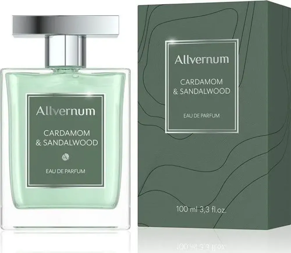 Уникальная мужская парфюмерия Allverne Cardamom &amp; Sandalwood EDP 100 мл с нотами бергамота и кедра.