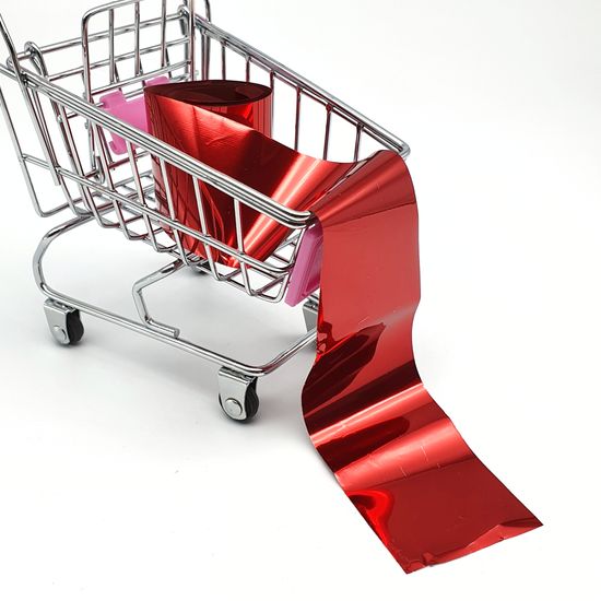 Фольга для литья и дизайна ногтей в пакетиках 1 метр, красная