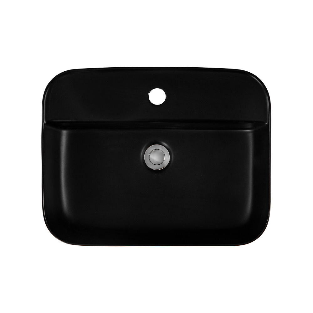 Раковина накладная для установки на столешницу AQUATEK ВЕГА  AQ5506-MB 500*395*140, с отверстием под смеситель, матовый черный
