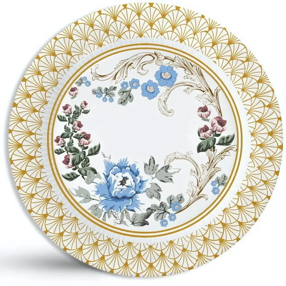 Набор бумажных тарелок 6шт 18см «Цветы - 3»