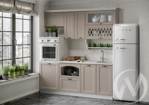 Кухня Милано 2;0м (белый/шарли мокко/антарес) Компоновка №3