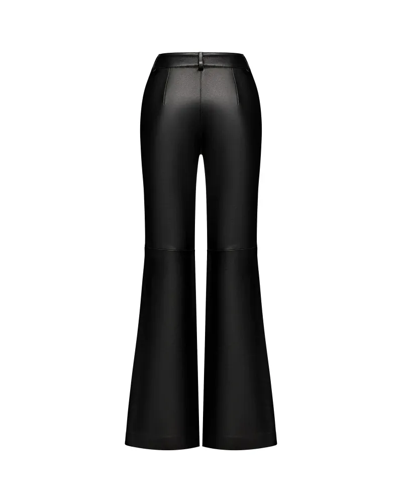 Jidi, брюки из натуральной кожи черные