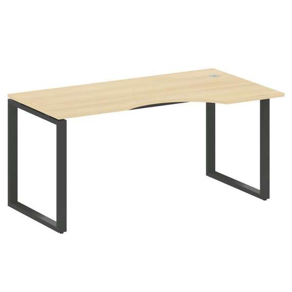 Metal System Стол криволинейный правый на О-образном м/к БО.СА-1 (R) Акация Лорка/Металл Антрацит 16