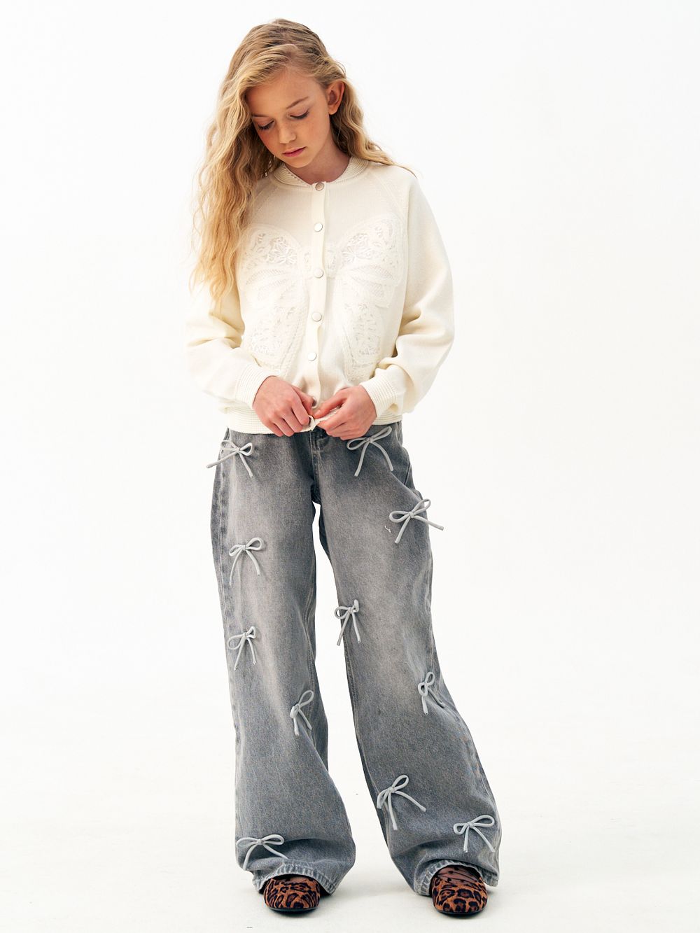 Кардиган для девочки AT1118 молочный