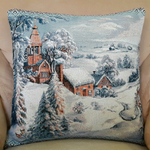Декоративный гобеленовый чехол для интерьерной подушки (47*47) Крещенские морозы