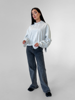 Толстовка LJHY 8315 однотонная со сборкой и сердечками на рукавах